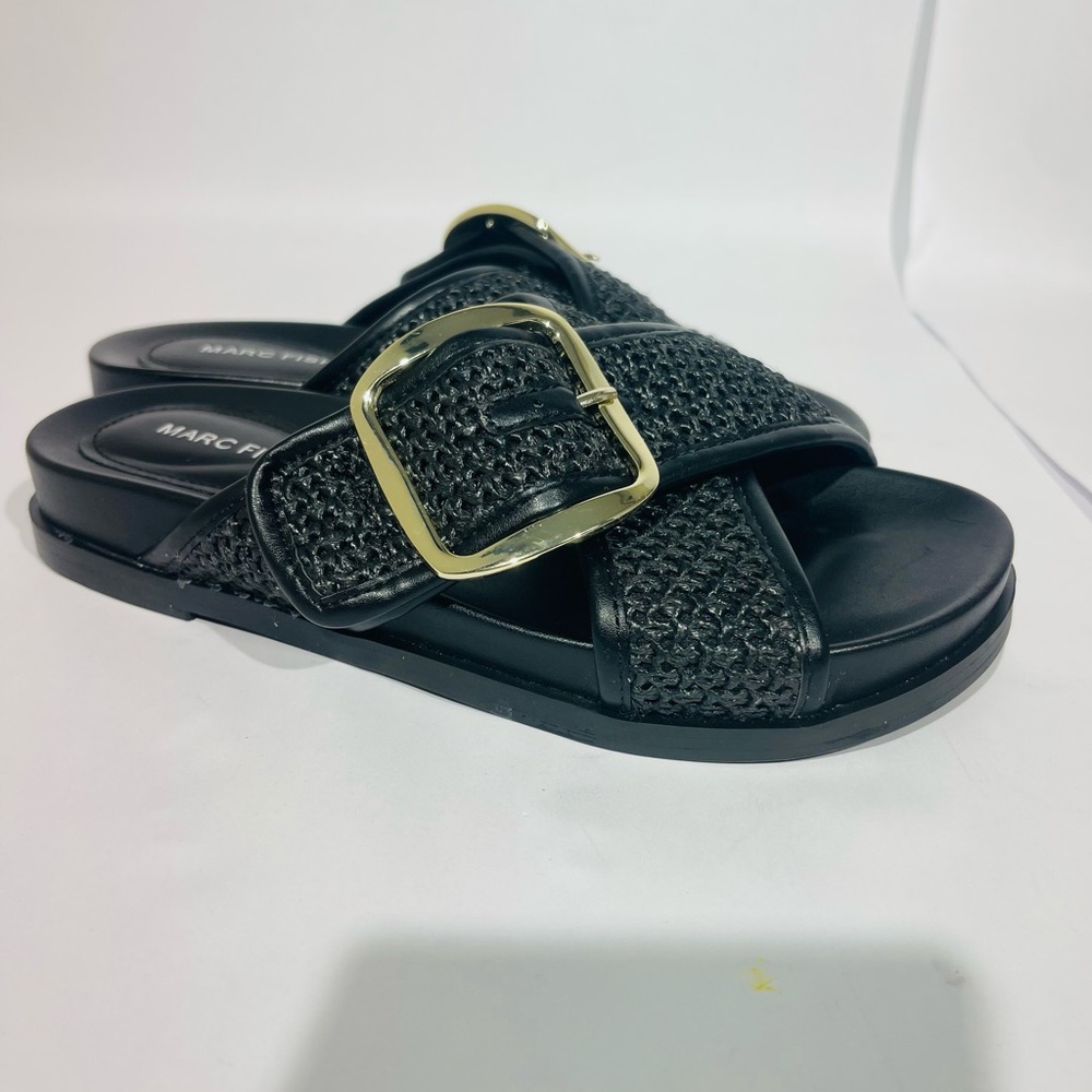 Marc Fisher Black Slide Sandals